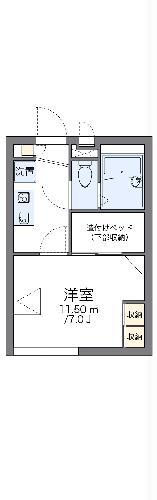 レオパレスウエスト 梅屋敷(1K/1階)の間取り写真
