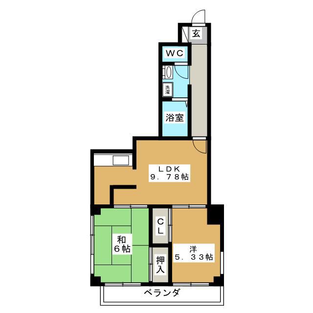 町屋レジデンス(2LDK/5階)の間取り写真