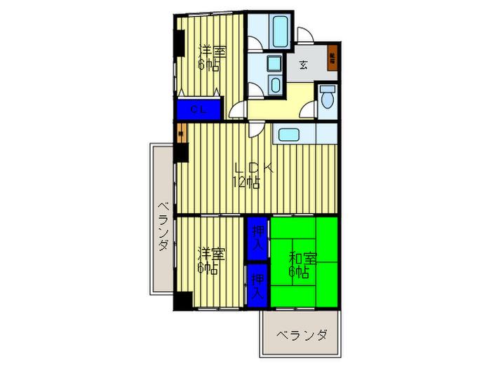 ライフステージ365 1番館(3LDK/1階)の間取り写真