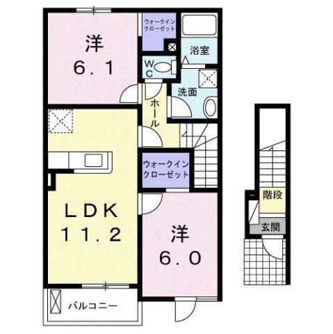 フロイデンス 2 2LDKTW(2LDK/2階)の間取り写真