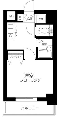 エクセリア池袋(1K/6階)の間取り写真