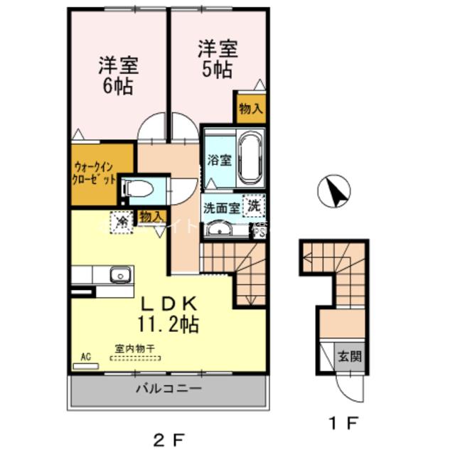 ソフィア(2LDK/2階)の間取り写真