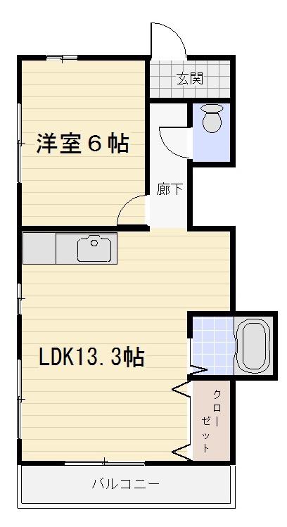 ベルメゾン(1LDK/3階)の間取り写真