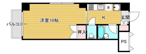 マンション雄創(1K/2階)の間取り写真