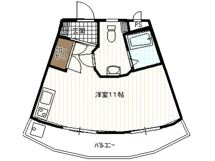 Rコート(ワンルーム/1階)の間取り写真