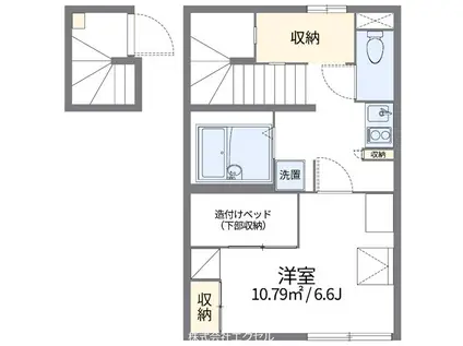 レオパレスアイビーコート8Ⅱ(1K/2階)の間取り写真