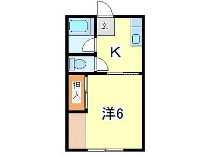 メゾン・ド・テラタ(1K/2階)の間取り写真