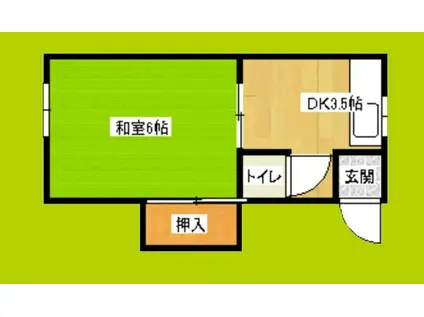 ハイツ葵(1K/3階)の間取り写真