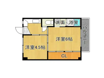 ビレッジハウス老原(1DK/1階)の間取り写真