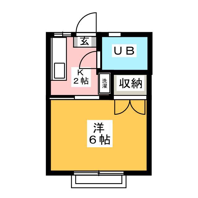 ハイツサンフラワーD棟(1K/2階)の間取り写真