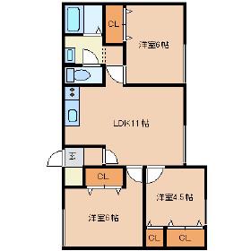 大町ハイツ(3LDK/1階)の間取り写真