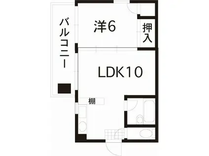 フローラル新屋敷(1LDK/2階)の間取り写真
