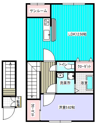 START A棟 株式会社十和田宅建メイト(1LDK/1階)の間取り写真