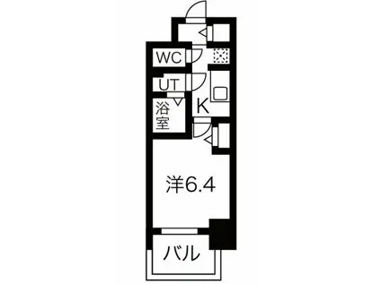 メイクス名駅南II(1K/3階)の間取り写真