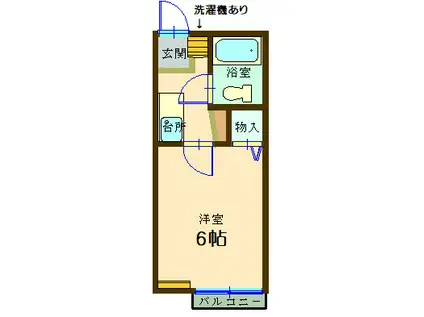 ララパレス(1K/2階)の間取り写真