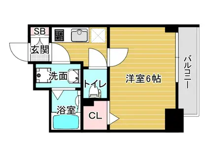 エスリード大阪ドームCERCA(1K/4階)の間取り写真
