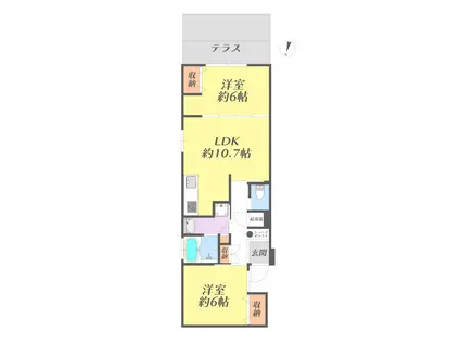 クレールメゾンIII(2LDK/1階)の間取り写真