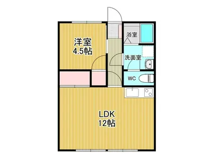シティハイム 中田(1LDK/1階)の間取り写真