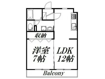 マンションエクシードIII(1LDK/1階)の間取り写真