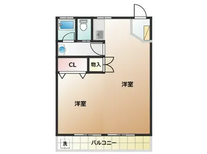 神楽坂マンション(1LDK/4階)の間取り写真