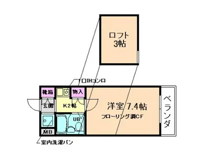 コートアケイシア(1K/1階)の間取り写真