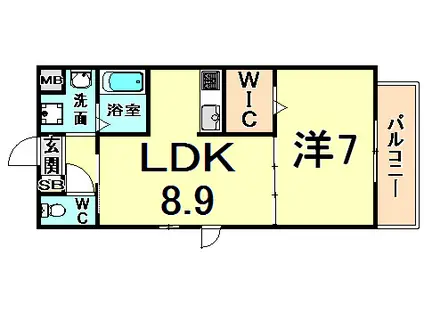 メゾン・ド・辻本(1LDK/1階)の間取り写真
