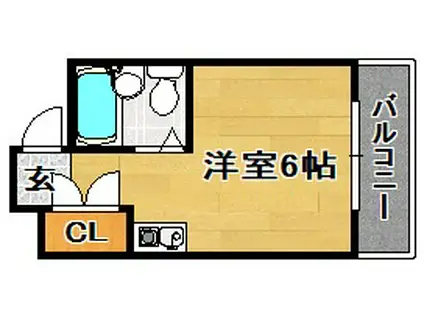 音羽アパートメント(ワンルーム/3階)の間取り写真