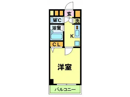 パレステュディオ渋谷ウエスト(1K/2階)の間取り写真