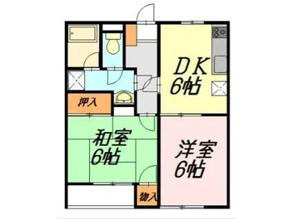 藤マンション(2DK/5階)の間取り写真
