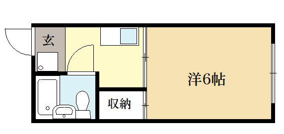 シティハイムFUJII(1K/2階)の間取り写真