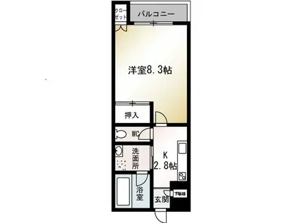 エクセレント湘南(1K/1階)の間取り写真
