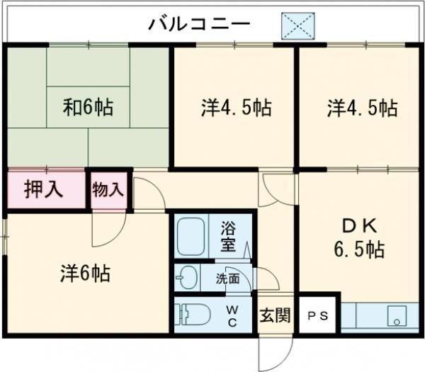 ロゼ松縄町(4DK/8階)の間取り写真