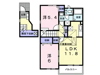 アグリーアブルII(2LDK/2階)の間取り写真