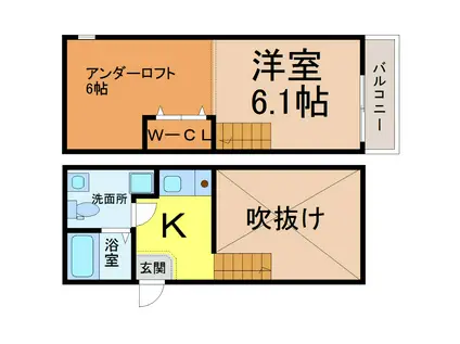 GRANDOLE志賀本通II(1K/1階)の間取り写真
