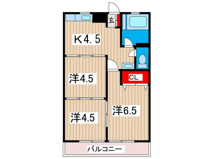 末広マンション(3K/3階)の間取り写真