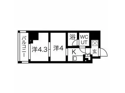 スパシエ蒲田グランドタワー(2K/12階)の間取り写真