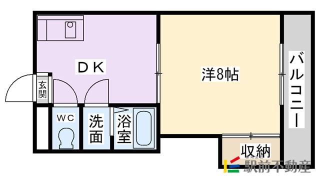 シャトレ今町(1DK/5階)の間取り写真
