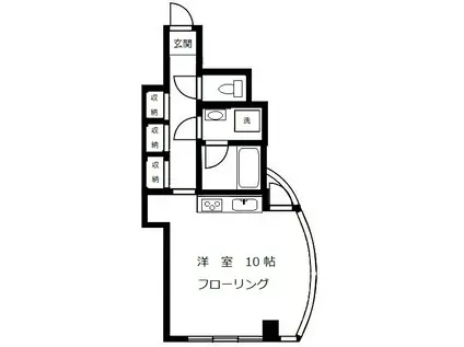 山中レジデンス(ワンルーム/2階)の間取り写真