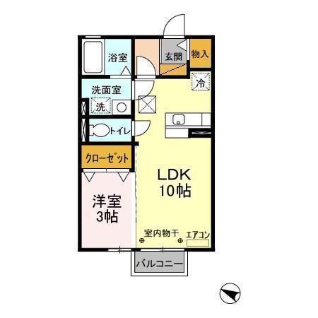 アネックスMITO III(1LDK/1階)の間取り写真