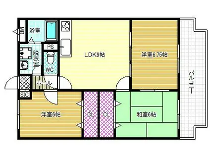 サンウォーク(3LDK/1階)の間取り写真