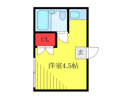 ワイズ・フラット(ワンルーム/1階)の間取り写真