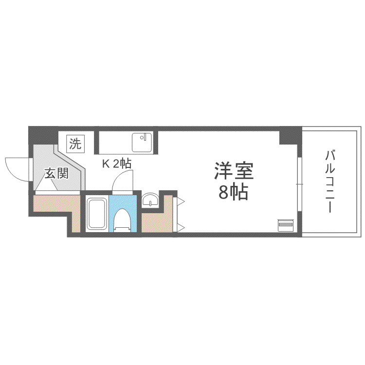 メゾンドブーケ円山(1K/8階)の間取り写真