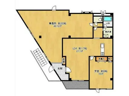 ヴィラ花見堂(2LDK/3階)の間取り写真