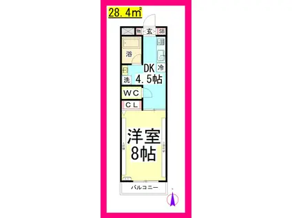 アベニュー湘南3/WI-FI付き(1DK/2階)の間取り写真