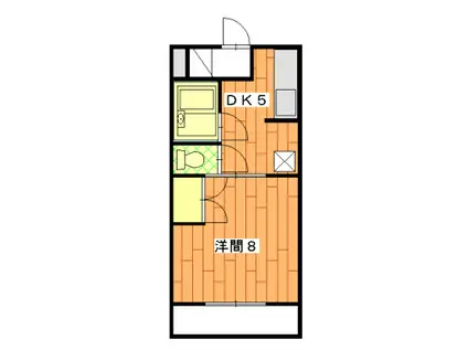 グローリアルS(1DK/2階)の間取り写真