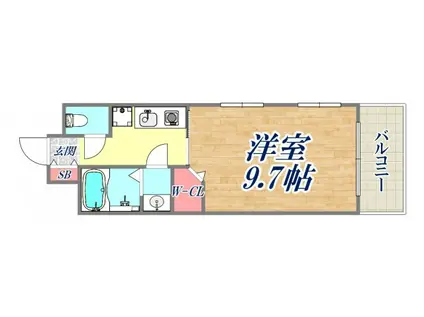 グレンパーク兵庫駅前(1K/9階)の間取り写真