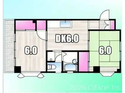 中澤ビル(2DK/3階)の間取り写真