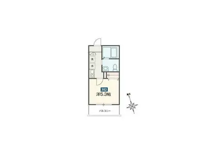 高座渋谷ヒルズ(1K/3階)の間取り写真