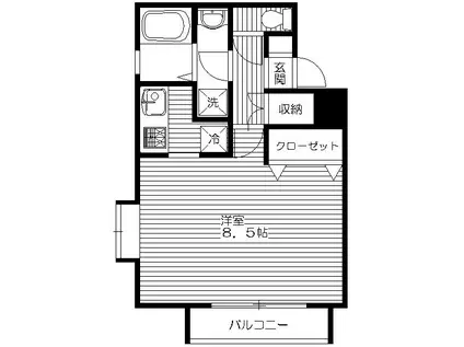 グランドフォンティーヌ(1K/2階)の間取り写真