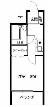 アルゴール王子公園(1K/2階)の間取り写真